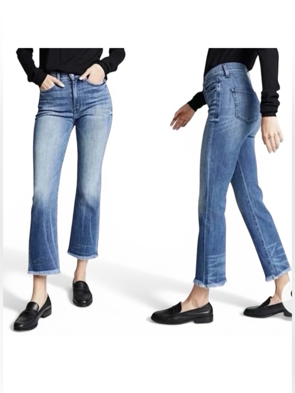 AYR The Bomb Pop Women's Mid-Rise Crop Straight Jeans - Light Blue Wash